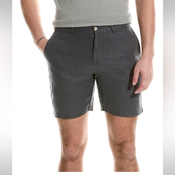 ONIA Linen Blend Breathable Chino Shorts Mens Sz‎ 36 Light Dark Gray 10" - Picture 1 of 11